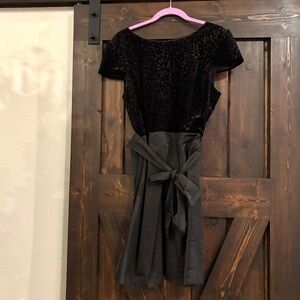 Ivy & Blue by Maggy Boutique Chic Little Black Dress Bow Belt Accent Leopard